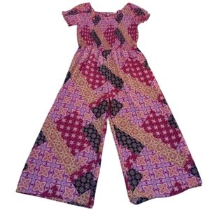 Xhilaration smocked Boho Jumpsuit Sz L